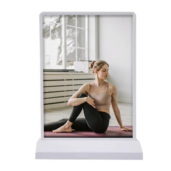 مربع ضوئي للوحة المكتبية المتحركة مع بطارية قابلة للإعادة الشحن للإعلان عن المطاعم على الطاولة 1