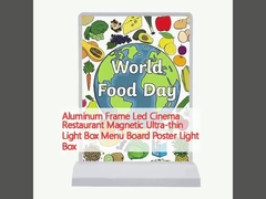 إطار الألومنيوم مدعوم سينما مطعم مغناطيسي ضوء رقيق جدا مربع القائمة لوحة ملصق مربع ضوء