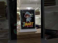 صندوق إضاءة إعلاني مزدوج الجانب بشاشة سطح مكتب لاسلكية قابلة لإعادة الشحن