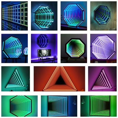 شراء 3D Mirror Neon Sign 220V علامة النيون المتغيرة للون التصنيع عبر الإنترنت