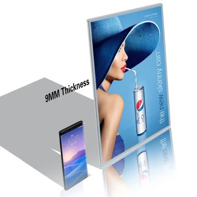 A1 / A2 / A3 / A4 الزجاج LED ultra thin lightbox display الألومنيوم إطار ملصق إعلاني