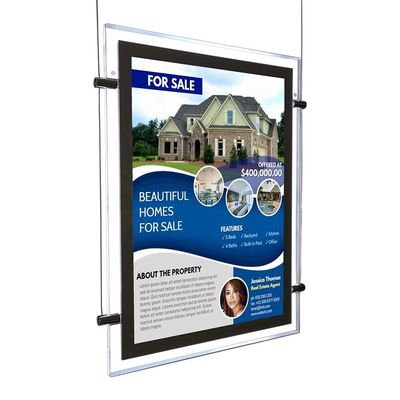 أكريليك رفيع الكريستالات المضيئة LED Lightbox استهلاك الطاقة 5.76W طريقة شنق كل من شنق عمودي وأفقي
