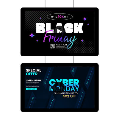 شاشات إعلانات رقمية أحادية الجانب بجهد عالٍ 24 فولت من النوع الاحترافي المثبت على الحائط أو المعلق