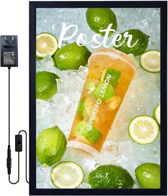 إطار الألومنيوم المقاوم للضغط إطار ملصق فيلم LED مع تصميم 18mm رقيق للغاية والسلامة UL / cUL المدرجة في صندوق الضوء الإعلاني